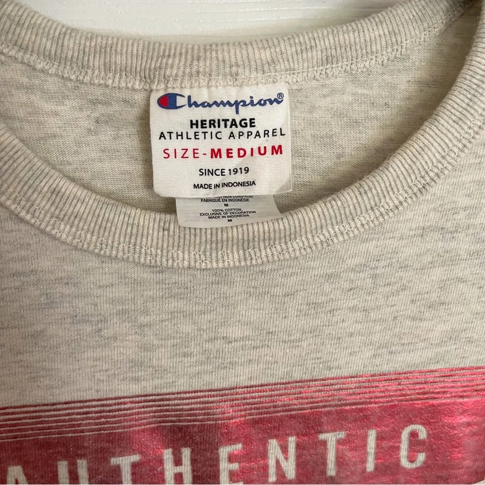 Men’s Champion Heritage Tee - Medium - Marled Oatmeal - Heavyweight Cotton - Picture 3 of 8